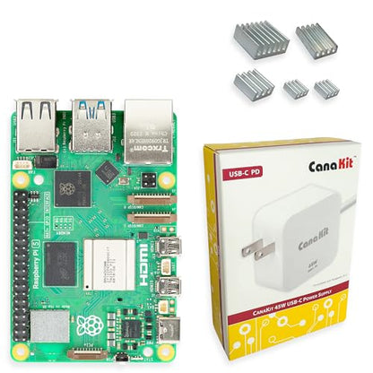CanaKit Raspberry Pi 5 8GB DDR4 2.4GHz Single Board Computer with 4 USB Ports