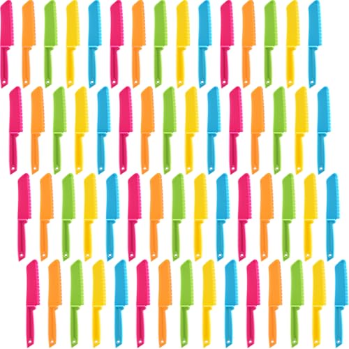 Dinifee 7.68x1.3x0.39 Plastic Kid Safe Knives Set 60 Pieces Children Kitchen Utensil