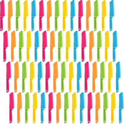 Dinifee 7.68x1.3x0.39 Plastic Kid Safe Knives Set 60 Pieces Children Kitchen Utensil