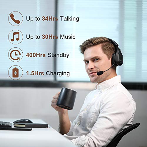 COMEXION BH-M100 Bluetooth Headset Wireless Noise Cancellation Communication Device for Adults