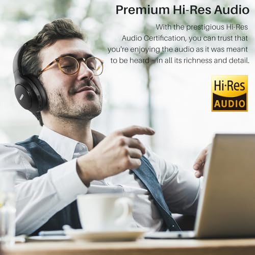 TOZO T12052 Wireless Over-Ear Headphones with Noise Cancelling and Bluetooth Connectivity