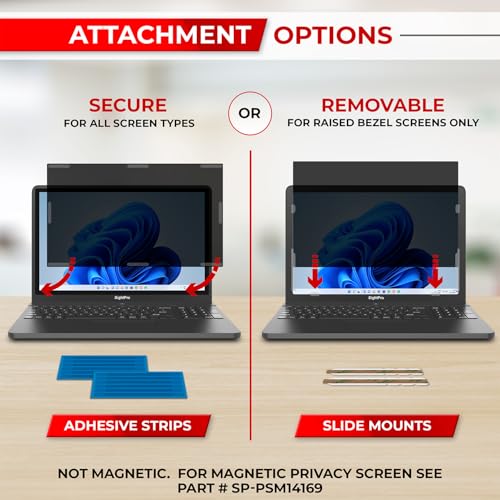 SightPro 14 Inch Laptop Privacy Screen Filter SP-PSB14169 16:9 Non-Magnetic Blackout Filter
