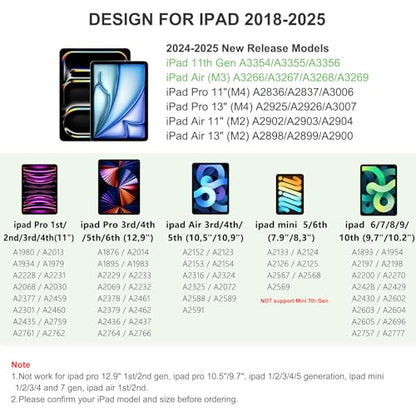 HATOKU Pencil C02 for iPad 6th-11th Generation, Palm Rejection, Fast Charge, Compatible with Multiple iPad Models
