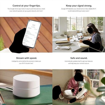 Google 3-Pack AC1200 WiFi Mesh System 1200 Mbps Dual-Band 802.11ac Wireless Router