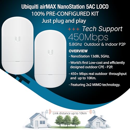 GOOD STORY 5GHz Ubiquiti Nanostation LOCO 5AC P2P-WIRELESS-Configuration Point-to-Point Wireless Bridge
