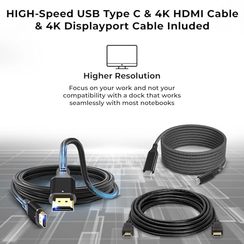 ANYHDD Docking Station 90W DOCK-40AY0090US-Renewed 6 USB Ports 1 HDMI 1 DisplayPort