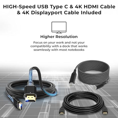 ANYHDD Docking Station 90W DOCK-40AY0090US-Renewed 6 USB Ports 1 HDMI 1 DisplayPort
