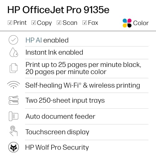 HP OfficeJet Pro 9135e 4800x1200dpi All-in-One Inkjet Printer