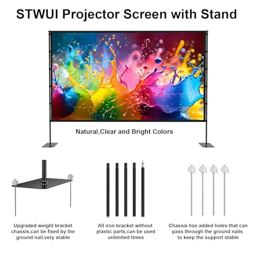 STWUI 120 inch STWUI PS120 4K HD 16:9 Floor Mount Projector Screen