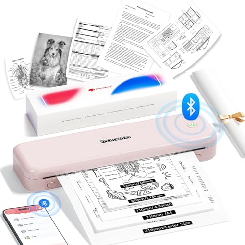 Phomemo M834 Portable Thermal Printer, Monochrome, 300 dpi, Bluetooth, A4 Size
