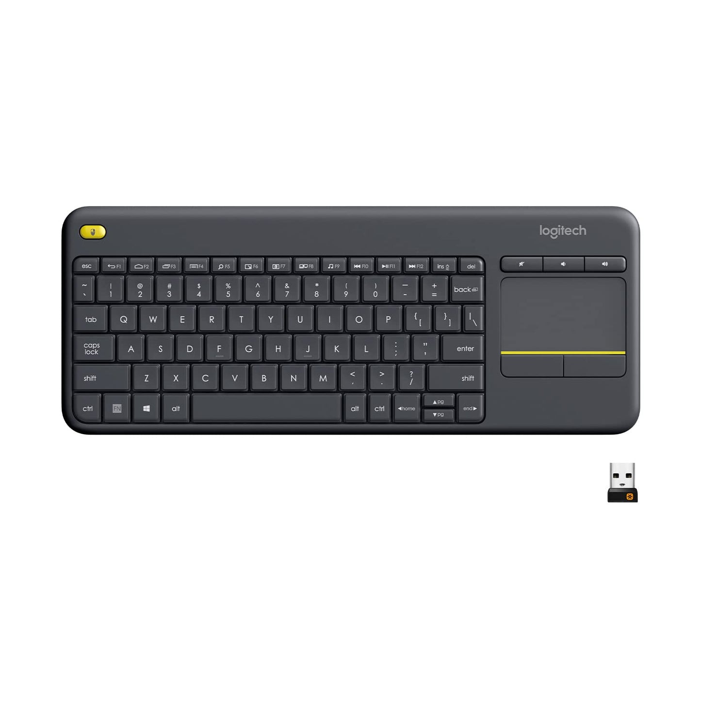 Logitech K400 Plus Wireless Touch Keyboard 84 Keys QWERTY Touchpad Black