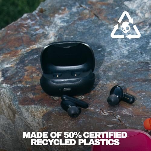 Skullcandy True Black S2TAW-R740 Wireless Earbuds, Bluetooth 5.0, Noise Isolation, 20 Hours Battery Life, IPX4 Water Resistance