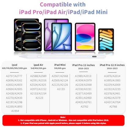 BQSS Stylus Pen for iPad A16 Ge 6th/7th/8th/9th/10th/Pro 2018-2023 White