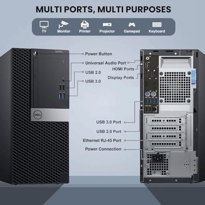 Dell OptiPlex Tower Computer Core i7-7700 16GB DDR4 SSD 512GB Windows 11 Pro