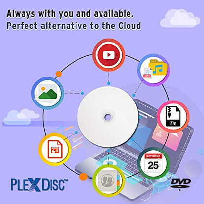 PlexDisc 4.7GB 16X 100 Count DVD-R Media Storage Capacity