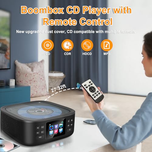 HOVOYNN 6.5in HC030 Stereo Bluetooth Portable CD Speaker System with FM Radio