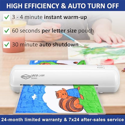 SINCHI 9-Inch Thermal Laminator, 3-5 Mil, 3-4 Min Warm-Up, Compact Lamination Machine