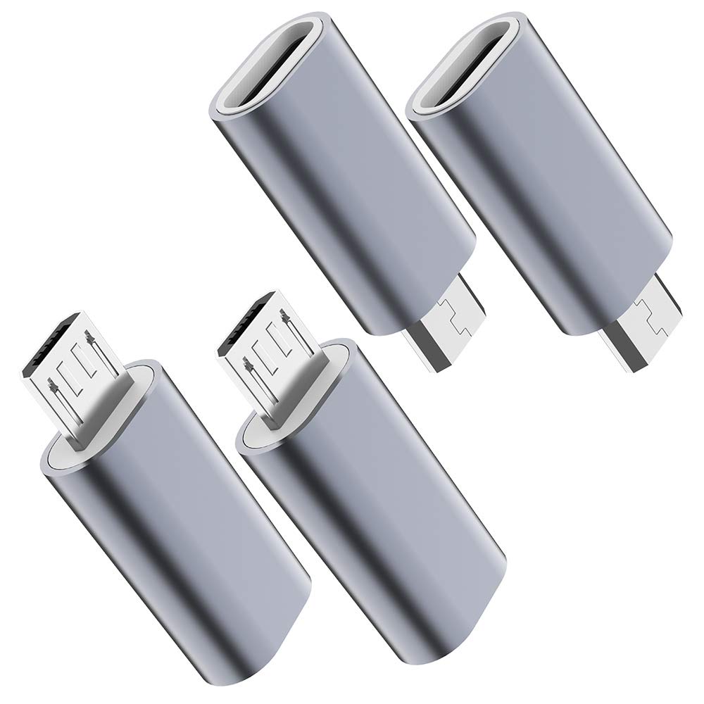 JXMOX USB Micro Adapter 4-Pack Micro USB Male to Type C Female