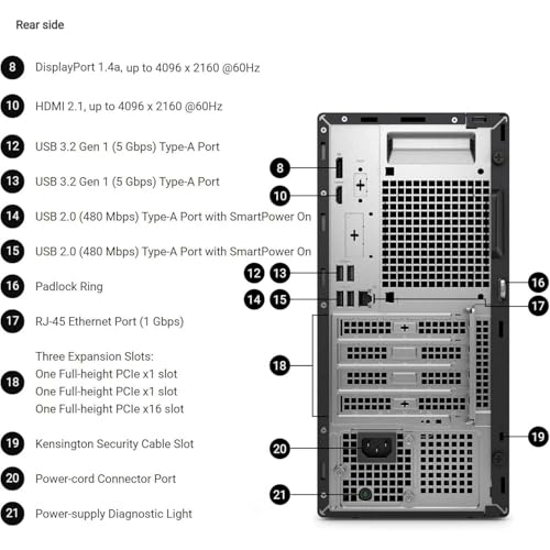 Dell 12.77in QCT1250 Pro Tower Desktop PC Windows 11 4K 2560x1440