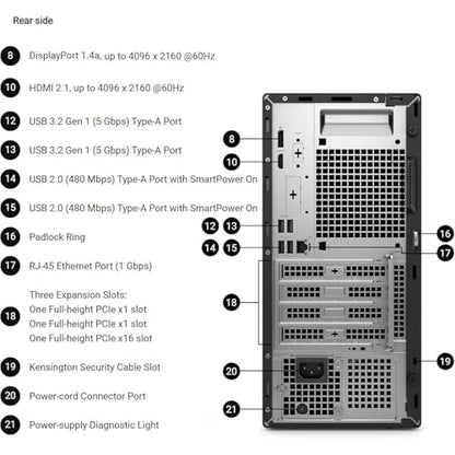 Dell 12.77in QCT1250 Pro Tower Desktop PC Windows 11 4K 2560x1440