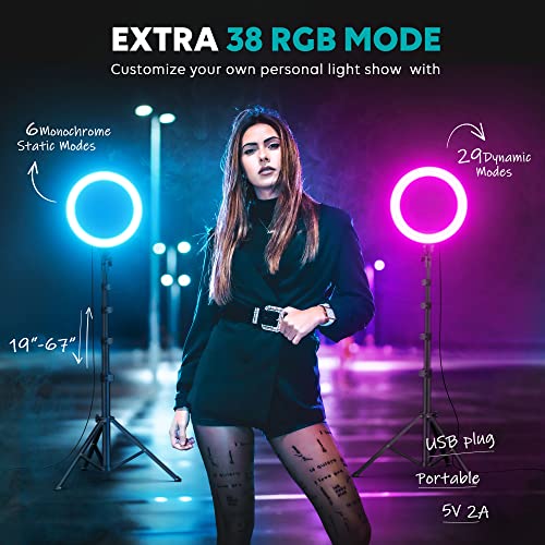 Weilisi 10 Inch Ring Light RL201W USB Powered Tripod Standwith 1 Count Media