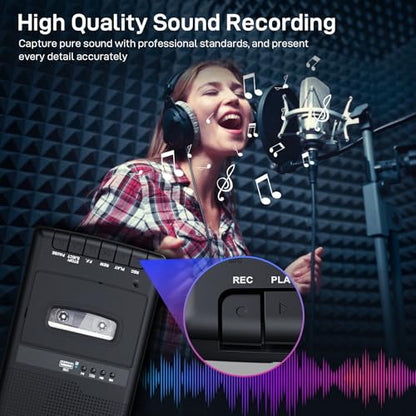 Mersoco Portable USB Cassette Recorder T300-1 32GB 120 Minutes Stereo