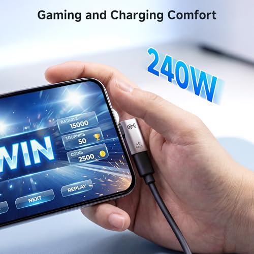 Cable Matters 90 Degree USB-C Adapter Kit Model 201313 Black 40Gbps Data Transfer Laptop and Device Connectivity