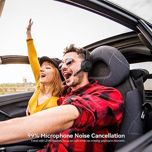 LEVN LE-HS015 Adult Over-Ear Bluetooth Headset with Active Noise Cancellation and Dynamic Driver