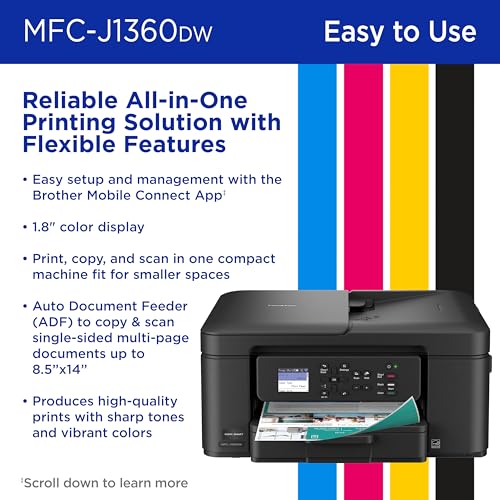 Brother Color Inkjet MFC-J1360DW 1200 x 6000 dpi ADF, Duplex, Wireless