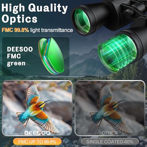 deesoo 20x52 HD High Power Binoculars Adult Model deesoo2052 Multilayer Coating Roof Prism Optics