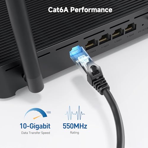 Cable Matters 50 Feet 160012 Cat 6A Ethernet Cable 10Gbps 550 MHz
