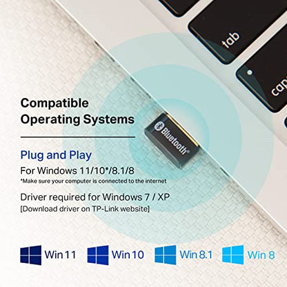 TP-Link 0.74” x 0.58” x 0.27” Bluetooth Adapter UB400 USB 2.0 480 Mbps USB Adapter