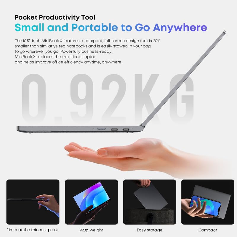 CHUWI MiniBook X 10.51" 1920x1200 LCD Touchscreen 2-in-1 Laptop