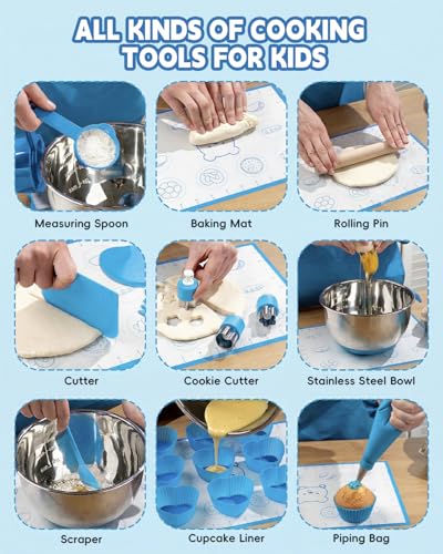 Glowsprout Kids Baking Set 16.0 Count CFHBTJ-ED STEM Learning Kitchen Tools