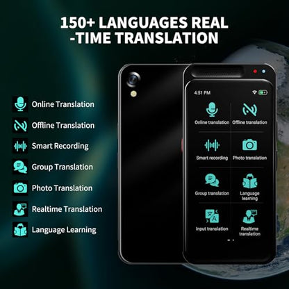 FLTIDUNDI Language Translator Device 5.71 x 3.46 x 1.57 inches 6.7 ounces Offline & Online Translation