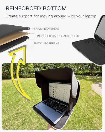 TOVICE 15.7 x 11.8 x 1.4 inches Laptop Sun Shade - Light Grey, UV-Heat Reflective, Water-Resistant