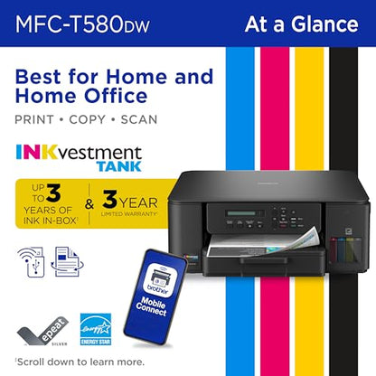 Brother 18.1x9x19.4 Inches MFC-T580DW Inkjet All-in-One Printer