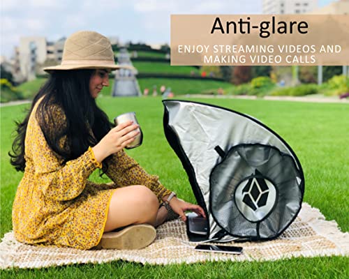 WISARO Laptop Sun Shade - 14.5 x 17.5 x 22 inches - Lightweight - Fits up to 17 inch Devices - Anti-Glare Fabric