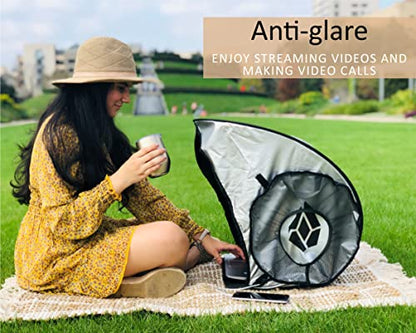 WISARO Laptop Sun Shade - 14.5 x 17.5 x 22 inches - Lightweight - Fits up to 17 inch Devices - Anti-Glare Fabric