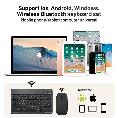 Guiheng Wireless Bluetooth Keyboard Portable Mini Rechargeable QWERTY Black
