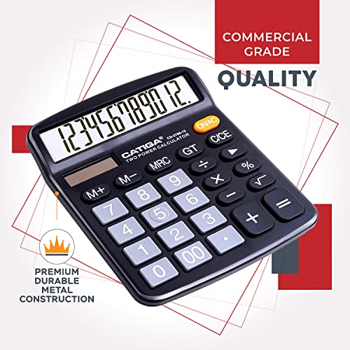 CATIGA 6" x 4.72" CD-2786 LCD Solar Powered Standard Function Calculator