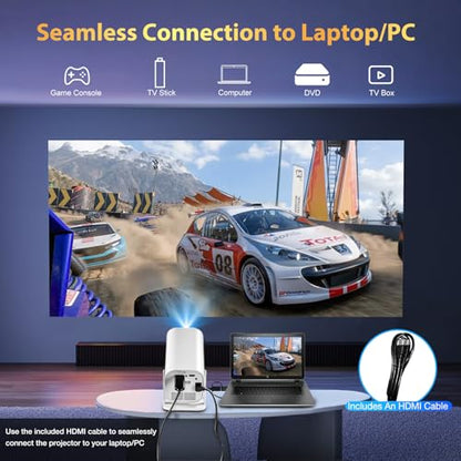 YGSKK 8" x 4" x 4" 1080p 300 ANSI Lumen LED Portable Projector