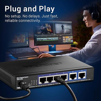 TRENDnet 6-Port 10G Switch TEG-S762 60Gbps 12V DC Black