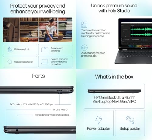 HP 14.0" Omnibook Ultra Flip Creator 2880 x 1800 Touchscreen OLED Convertible Laptop