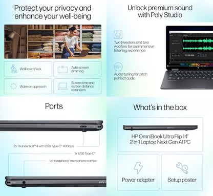 HP 14.0" Omnibook Ultra Flip Creator 2880 x 1800 Touchscreen OLED Convertible Laptop