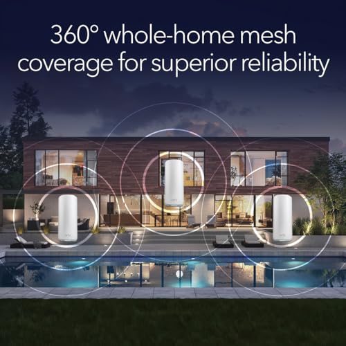 NETGEAR Orbi 870 Series Tri-Band WiFi 7 Mesh System (RBE873) - Router + 2 Satellite Extenders, Security Features, Up to 21 Gbps, Covers Up to 9,000 Sq. Ft., Supports 150 Devices