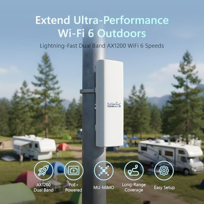 EnGenius ENH500-AX KIT 5GHz Wi-Fi 6 (802.11ax) 1,200 Mbps Outdoor Wireless Bridge, IP55