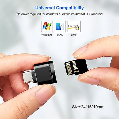 Leizhan MiniReader-BK USB Type C Card Reader, 5000 Mbps, MicroSD Compatibility