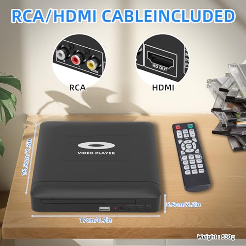 Toborher Mini HD DVD Player DVD-USV9 1080P Region Free HDMI RCA