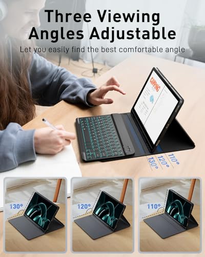 TUNKARMOR 10.9-11 inch FXJP-iPad 10th/11th Gen Bluetooth Backlit Ergonomic Keyboard Case